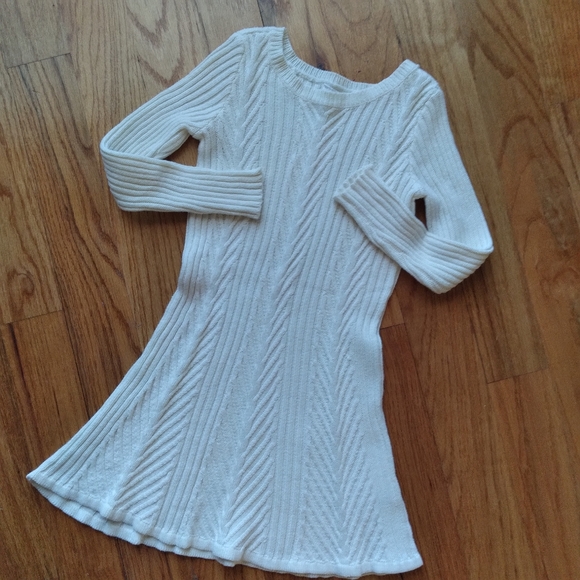 Crazy 8 Other - #701 Crazy 8 Girls White Sweater Dress Cable Knit